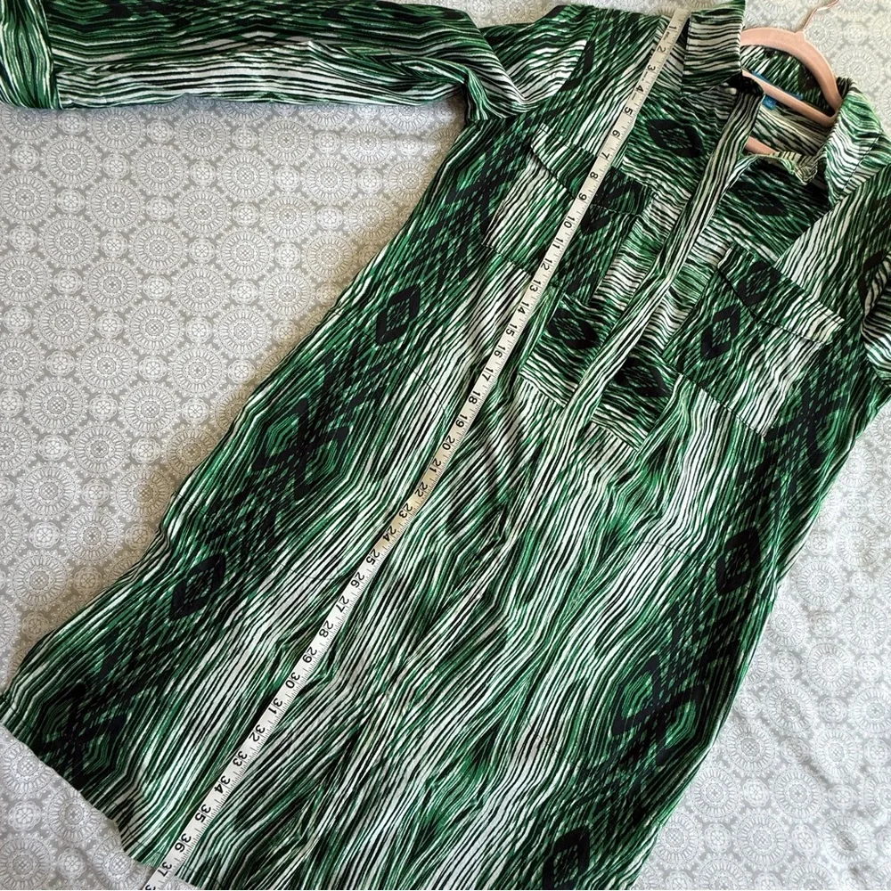 Derek Lam for DesignNation Green Woodgrain Print Cotton Tunic Dress Size M NWOT - Picture 10 of 10
